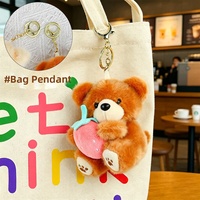 Internet-celebrity schattig klein beertje fruitvormige hanger pluche speelgoed sleutelhanger polyester 10cm unisex 5-7 jaar gemaakt in China mesh tas