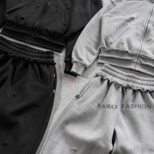 Sudadera con capucha de invierno de algodón polar de 420 g/m² de alto gramaje, oversize, bordada, con media cremallera, lisa, estilo vintage, de doble capa, personalizable - Product Image 3