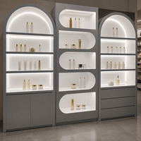 Kommerzieller Vollschrankschrank mit LED-Beleuchtung und verstellbaren Regalen, Hautpflege-Präsentationsvitrine für Schönheitssalon und Einzelhandelsgeschäft