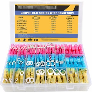 HAISSTRONICA ขั้วต่อวงแหวน 10-22 AWG ทองแดงบริสุทธิ์กันน้ำขั้วต่อแบบยุโรป 280 ชิ้น - Product Image 2