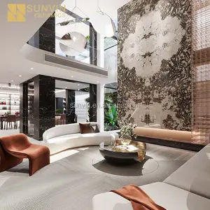 Luxe Moderne Hotelvilla Verglaasde Keramische Gepolijste Geglazuurde Porseleinen Marmeren Porseleinen Aanrechtplaat