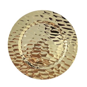 Piastre di ricarica d'oro tondo di plastica Reef piastra per piatti per la cena festa di nozze elegante decorazione <span class=keywords><strong>posto</strong></span> - Product Image 5