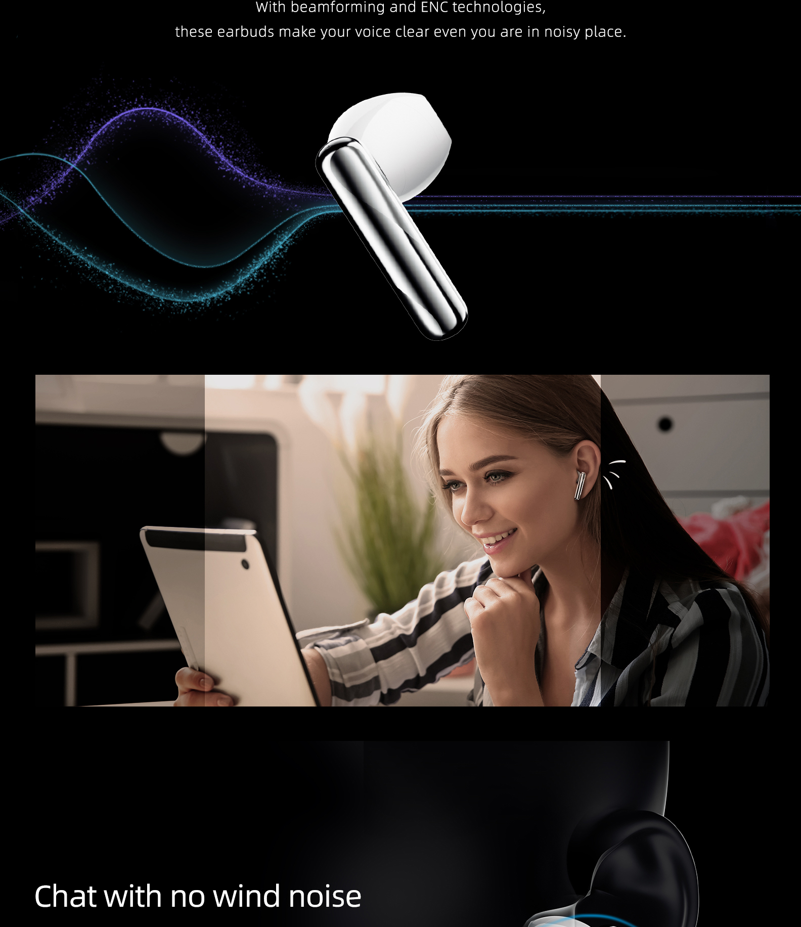 Lady earbuds purple