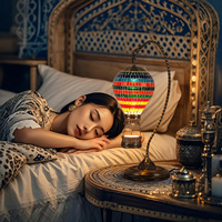 Lampe chauffe-cire turque en forme de montgolfière, brûleur de cire aromatique en verre mosaïque pour la décoration intérieure