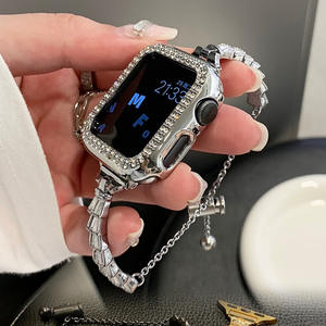 <span class=keywords><strong>Bracelet</strong></span> de montre en acier inoxydable pour femme, design coquille de diamant, bijoux de luxe, pour <span class=keywords><strong>Apple</strong></span> <span class=keywords><strong>Watch</strong></span> 8 7 6 5 4 - Product Image 4