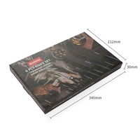 Vente en gros 6 pièces ensemble de couteaux de cuisine multifonctionnel en acier inoxydable lame 3Cr13 avec poignée en plastique PP emballage de boîte-cadeau de coupe