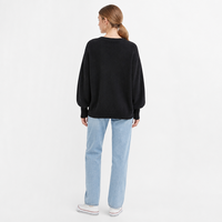 Pull en tricot acrylique tendance pour femme, col rond, manches longues, motif renne de Noël multicolore, avec logo personnalisé, idéal pour l'automne et l'hiver