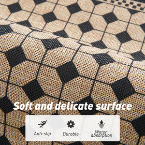 Tapis de cuisine en terre de diatomée, rectangulaire, motif géométrique, lavable, résistant à l'huile, imperméable, pour usage domestique et en restaurant - Product Image 4