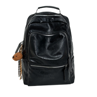 Sac à dos d'étudiant grande capacité, en cuir PU, version coréenne, sac de voyage décontracté pour homme, sac à dos rétro, sac pour ordinateur