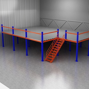 Système de rayonnage industriel pour entrepôt avec structure en acier, plancher en mezzanine et plateforme de stockage, avec aménagement personnalisé - Product Image 5