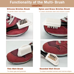 Kit de nettoyage de chaussures personnalisé 9 pièces avec étui <span class=keywords><strong>en</strong></span> <span class=keywords><strong>cuir</strong></span> PU, design élégant, kit d'entretien des chaussures, kit de lustrage pour chaussures de sport et <span class=keywords><strong>en</strong></span> daim - Product Image 5