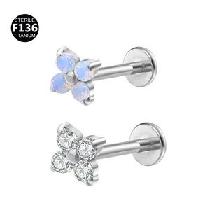 Pendientes de Titanio F136 para Boda, con Degradado y Circonita 5A, Piercing Labial y Helix con Rosca Interna, Joyería Corporal - Product Image 2