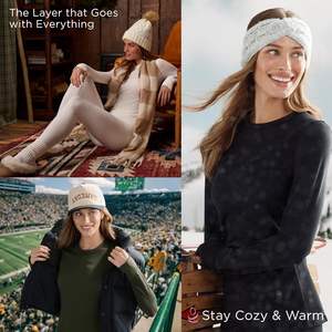 Ensemble de sous-vêtements thermiques doublés en polaire pour femmes avec chemise à manches longues et leggings pour les journées froides - Product Image 5