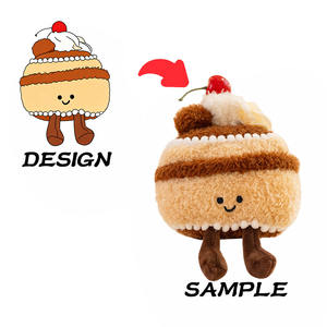 Serie di Peluche a Forma di Torta Gelatinosa: Rotolo Svizzero alla Ciliegia e Fragola, Imbottito in Cotone PP, Regalo di Compleanno Universale per Bambini, Personalizzabile - Product Image 1