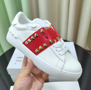 Chaussures décontractées sportives en cuir véritable de luxe, doublure en cuir véritable, adaptées aux hommes, légères, été, rivets métalliques de luxe, chaussures de randonnée décontractées unisexes - Product Image 5