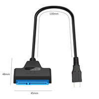 USB tipo C USB 3,1 macho a SATA 22 pines 2,5 "Controlador de disco duro SSD cable adaptador para ordenador portátil