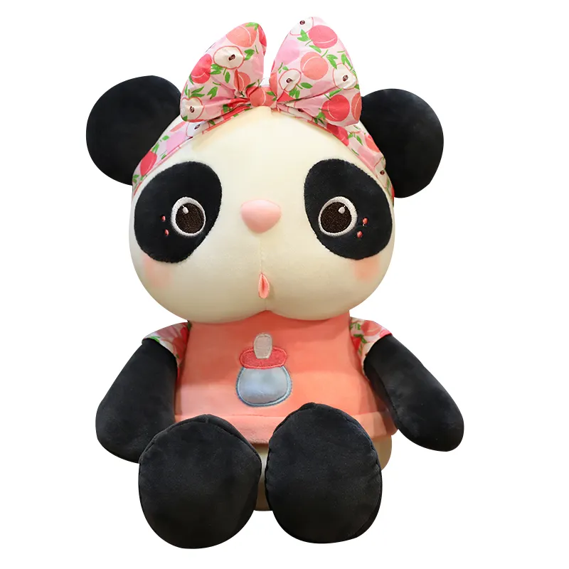 New Fashion 40CM Children Gift Plush Big Eye Stuffed Cotton Kawaii Bowknot Giant Panda Plush Toy