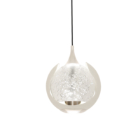 Luminaire suspendu LED sphérique élégant en aluminium gris, hauteur réglable, lumière blanc chaud 4000K pour comptoir de bar et salon