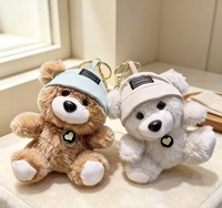 Porte-clés personnalisé en peluche ours en laine mignon de dessin animé pour décoration de sac à dos