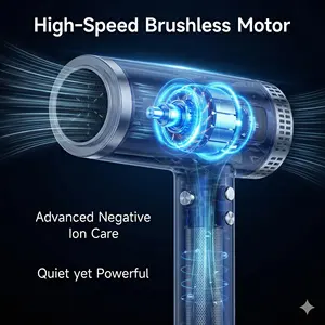 Secador de Pelo Profesional de Alta Velocidad con Pantalla LCD, Secador Iónico para un Secado Rápido, 4 Accesorios y Control Preciso de Temperatura - Product Image 4