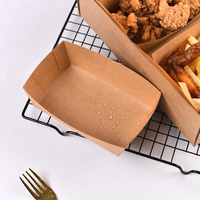 Vente en gros de poulet frit commercial frites brochettes barbecue Boîte d'emballage jetable pour bateau en papier kraft