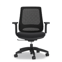 Chaise de bureau ergonomique en maille, réglable en hauteur, pivotante, avec accoudoirs et fonction d'inclinaison pour espaces de travail