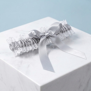 Jarretière de mariée en satin bleu-<span class=keywords><strong>gris</strong></span> pas chère avec nœud décoratif, ceinture de jambe, accessoire cadeau pour demoiselles d'honneur et invitées, fournitures de mariage - Product Image 5