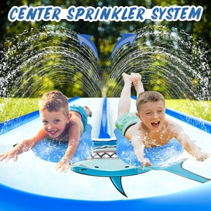 Double-Lane <b>Plastic</b> Lawn Water <b>Slide</b> for Kids' Backyard Games-Slip and <b>Slide</b> Water Mattress - Product Image 2
