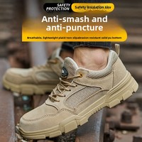 Chaussures de sécurité basses respirantes pour hommes, isolées 6KV, anti-choc, anti-perforation, antidérapantes, pour l'été