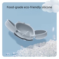 Assiette d'alimentation souple en silicone de qualité alimentaire pour tout-petits, avec ventouse, pour 6-12 mois, réutilisable, non toxique, compatible lave-vaisselle, vente en gros personnalisée