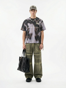 เสื้อยืดตาข่ายพิมพ์ลายดิจิตอล 210G แบบยูนิเซ็กส์ ระบายอากาศได้ดี เหมาะสำหรับฤดูร้อน เสื้อยืดแขนสั้นสั่งทำพิเศษ - Product Image 2