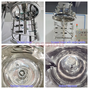 Mélangeur émulsifiant sous vide 100L pour crème solaire et pommades, avec moteur et capacité de broyage par roulement, pour applications cosmétiques - Product Image 4