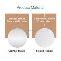Nouvelle conception de boîte en fer blanc mat pour bonbons, boîte alimentaire/cadeau, boîte premium recyclable et écologique avec couvercle, poudre libre blush