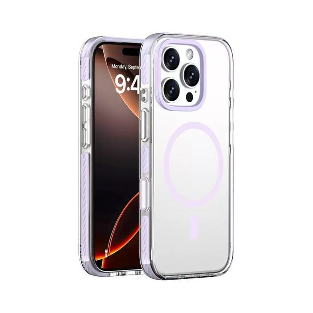 Yellow Resistant Shockproof Magnetic TPU PC TPE Mobile Phone Case for iPhone 16 15 14 Pro Max NFC Crystal Clear Back Cover