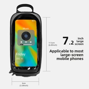 Sacoche de cadre avant pour vélo avec support de téléphone à coque rigide, étui étanche à écran tactile pour <span class=keywords><strong>VTT</strong></span> et vélo de route - Product Image 4