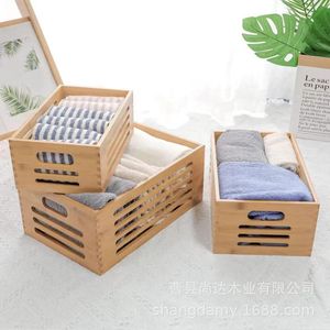 Simple solid wood <b>storage</b> box for home use, bedroom, bed sheets and <b>clothes</b> <b>storage</b> basket, store fruit and vegetable portable - Product Image 3