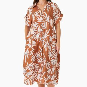 Stile hawaiano personalizzato stile tropicale stampa floreale Rayon girocollo abito con tasche laterali <span class=keywords><strong>Maxi</strong></span> abito da vacanza donna - Product Image 2