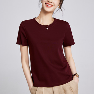 Camisetas de Algodón Mercerizado de Alta Calidad para Mujer, 90.3% Algodón, 9.7% Elastano, Corte Regular, con Pedrería, Logotipo Personalizado - Product Image 2