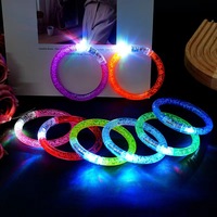 Bracelet lumineux LED en plastique, bracelet à bulles plates, bracelet à bulles colorées, bracelet clignotant pour concerts, fêtes, festivals, accessoires