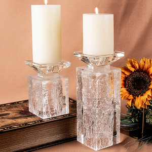 เชิงเทียนอะคริลิคคริสตัล รูปทรงเรขาคณิต ขนาดใหญ่ ทนทาน ตกแต่งบ้านหรือเป็นของขวัญ - Product Image 1