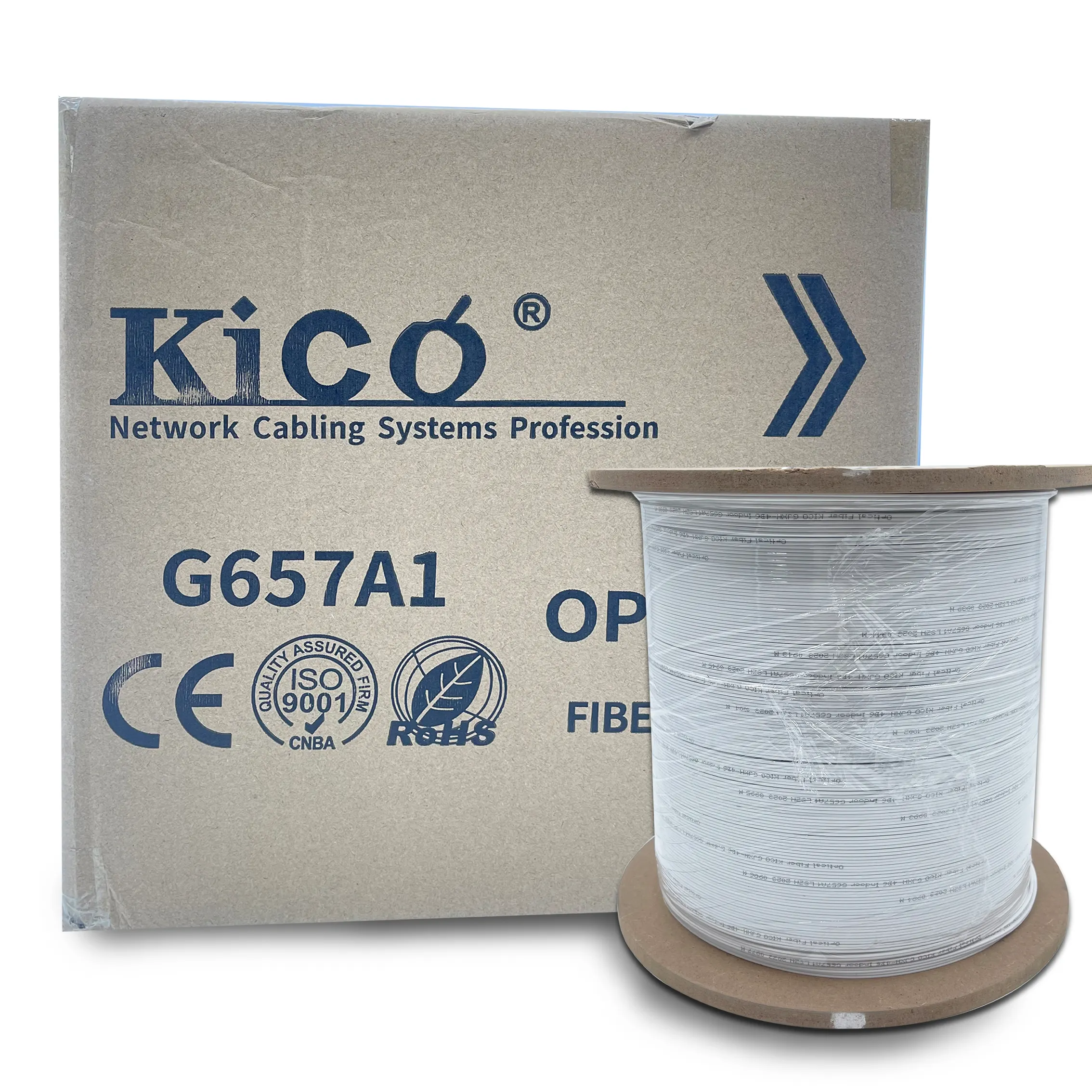 KICO Owire-cable de fibra óptica FTTH para exteriores, 2 cables de fibra óptica de 4 núcleos, 2 núcleos, Ftth