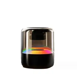 New Products Atmosphere Light Stereo Surround Transparent Latest Portable True Wireless Stereo Speakers For Home Bedroom