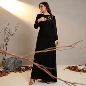 Premium Lace Trim Polyester Abaya for Muslim Women Elegant Modest <b>Dress</b> Custom Wholesale Supplier OEM China - Product Image 2