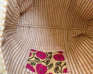 Bolso de Mano Acolchado de Algodón con Estampado de Bloques, Hecho a Mano, Estilo Sostenible, Acolchado Suave, Amplio, para Viajes, Compras, Bolso de Hombro - Product Image 3