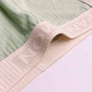 Boxer da uomo a vita media in cotone, tinta unita, comodi, alla moda, traspiranti, in tessuto a maglia, con dettagli in tessuto a punto ago in vita - Product Image 4