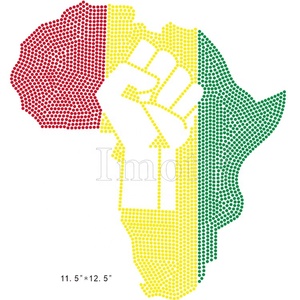 Puño negro personalizado de hierro para hombre, adornos de diamantes de imitación con fijación en caliente, ostentosos, venta al por mayor - Product Image 1