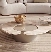 Nordique minimaliste moderne créatif spécial en forme de pierre naturelle meubles de salon Table en bois Table basse en travertin
