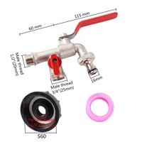Raccord de remplacement pour robinet de jardin IBC Tank S60X6 1/2\", vanne, adaptateur de tuyau pour réservoir d'eau