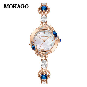 นาฬิกาข้อมือสตรีประดับเพชรสีโรสโกลด์ระดับไฮเอนด์กันน้ำสายทองแดง reloj luxus uhr - Product Image 6