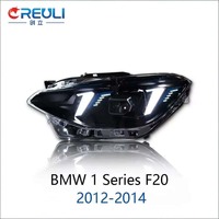Faro Delantero LED CREULI para BMW Serie 1 F20 2012-2014, Estilo Fang, DRL Bicolor, Señal de Giro Secuencial, Lente Proyector